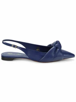 Santoni Leather Slingback Flat Shoes