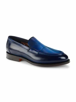 Santoni Leather Slip On Shoes