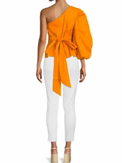 Women Ted Baker London Lera Linen Blend One Shoulder Top