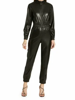 Women Alice + Olivia Levi Vegan Leather Crop Coverall