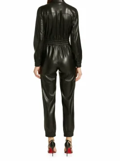 Women Alice + Olivia Levi Vegan Leather Crop Coverall