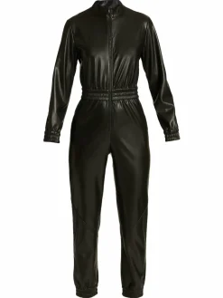 Women Alice + Olivia Levi Vegan Leather Crop Coverall