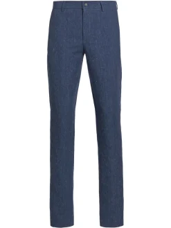 Saks Fifth Avenue Linen|Linen & Cotton Blend Slim Fit Pants Navy
