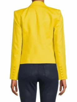Women L'AGENCE Linen Blend Cropped Blazer