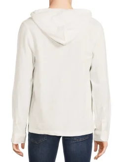 Saks Fifth Avenue Linen|Linen Blend Henley Hoodie