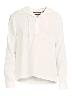 Saks Fifth Avenue Linen|Linen Blend Henley Hoodie