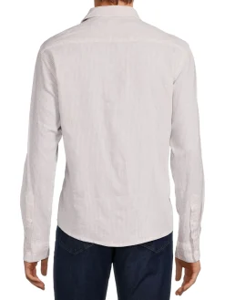 Saks Fifth Avenue Linen|Linen Blend Microstripe Button Down Shirt