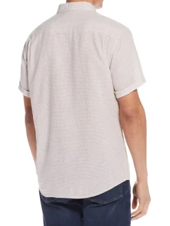 Weatherproof Vintage Casual Button-Down Shirts|Linen Blend Short Sleeve Oxford Shirt