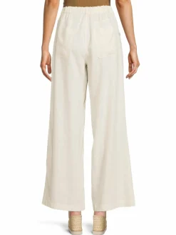 Women Max Studio Linen Blend Wide Leg Pants