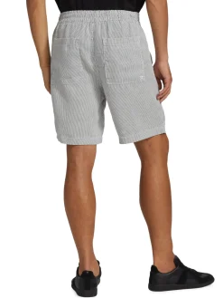 Joe's Jeans Shorts|Linen Drawstring Shorts White Blue