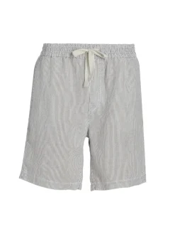 Joe's Jeans Shorts|Linen Drawstring Shorts White Blue