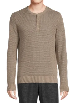 Onia Sweaters|Linen Henley Sweater