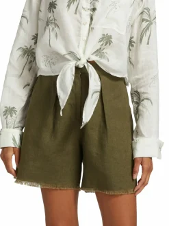 Women ATM Anthony Thomas Melillo Linen Pleated Shorts