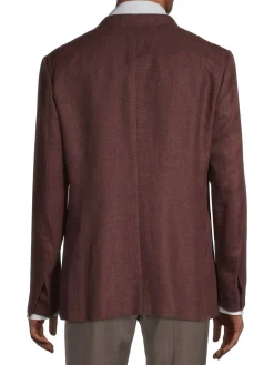 Ermenegildo Zegna Linen|Linen, Wool & Silk Blazer Dark Brown