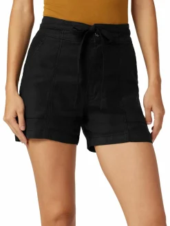 Women Hudson Linen-Blend Denim High-Rise Shorts