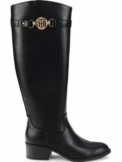 Tommy Hilfiger Logo Belted Knee High Boots