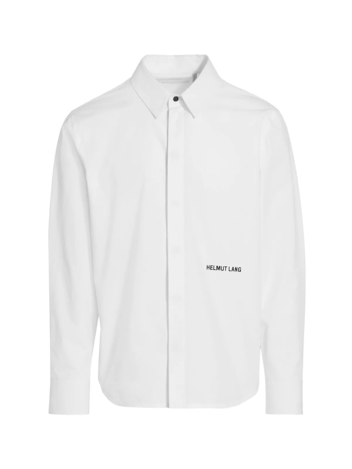 Helmut Lang Casual Button-Down Shirts|Logo Cotton Long Sleeve Shirt White