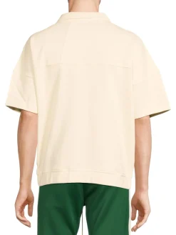 R H U D E Polos|Logo Dropped Shoulder Polo White