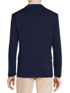 Soul of London Blazers & Sportcoats|Logo Embroidered Textured Blazer