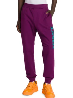 Versace Pants|Logo Fleece Sweatpants Purple