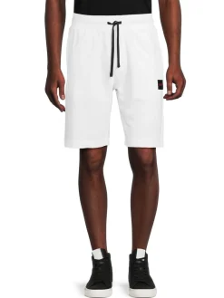 HUGO Loungewear, Sleepwear & Robes|Logo Graphic Drawstring Shorts White