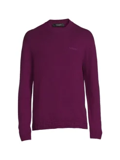 Versace Cashmere|Logo Hem Sweater Purple