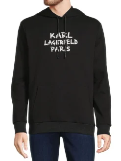Karl Lagerfeld Paris Sweatshirts & Hoodies|Logo Hoodie Black
