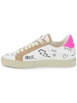 Zadig & Voltaire Logo Leather & Suede Sneakers