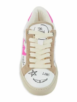 Zadig & Voltaire Logo Leather & Suede Sneakers