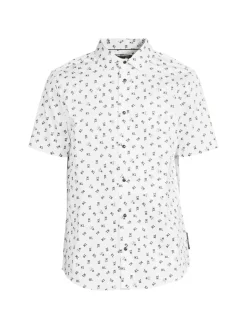 Karl Lagerfeld Paris Casual Button-Down Shirts|Logo Linen Blend Shirt White Black