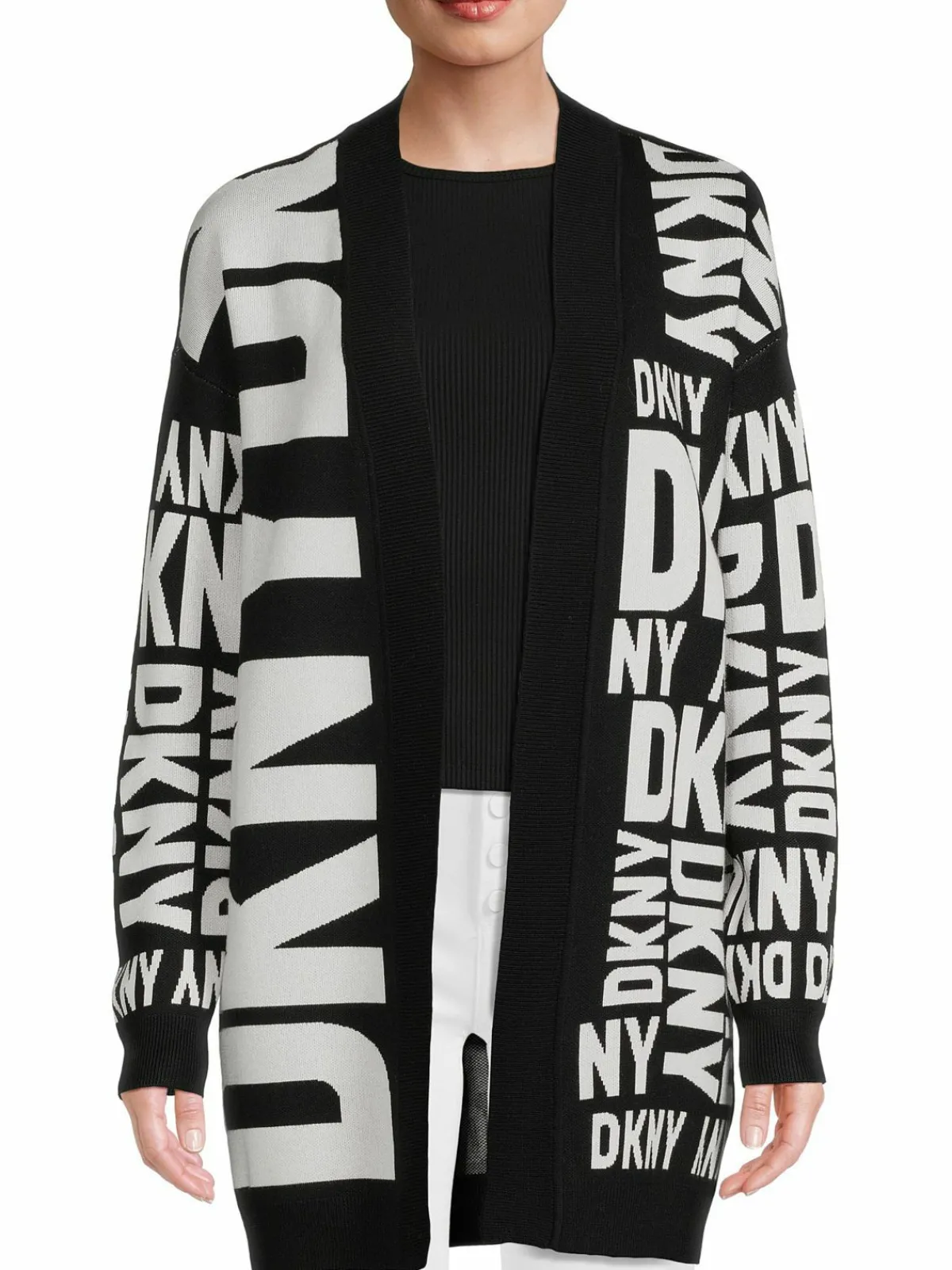 Women DKNY Logo Longline Cardigan