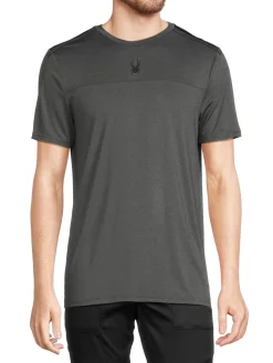 Spyder Activewear|Logo Performance T Shirt Burnt Charcoal