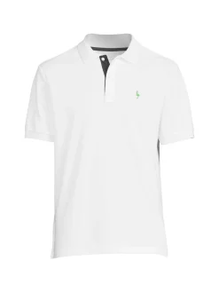 TailorByrd Polos|Logo Pique Performance Polo White