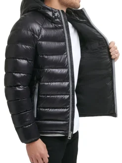 Guess Coats & Jackets|Logo Puffer Hooded Jacket
