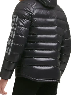 Guess Coats & Jackets|Logo Puffer Hooded Jacket