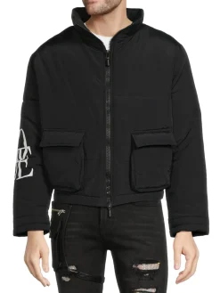 R H U D E Coats & Jackets|Logo Puffer Jacket Black