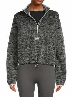 Women DKNY Sport Logo Quarter Zip Pullover