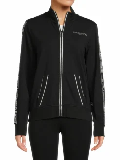 Women Karl Lagerfeld Paris Logo Tape Track Jacket