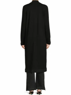 Women Karl Lagerfeld Paris Logo Trim Longline Open Front Cardigan