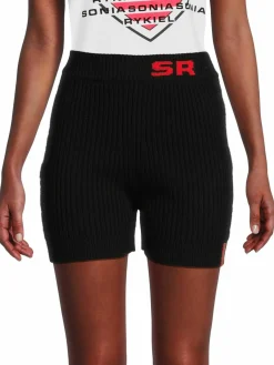 Women Sonia Rykiel Logo Wool Bike Shorts