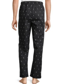 Polo Ralph Lauren Loungewear, Sleepwear & Robes|Logo-Print Pajama Pants Black