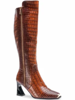 Lady Couture London Crocodile Embossed Tall Boots