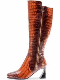 Lady Couture London Crocodile Embossed Tall Boots