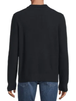 Vince Cashmere|Long Sleeve Cashmere Blend Sweater Polo Coastal