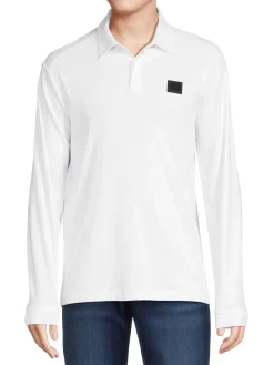 Karl Lagerfeld Paris Polos|Long Sleeve Polo White