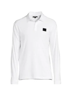 Karl Lagerfeld Paris Polos|Long Sleeve Polo White
