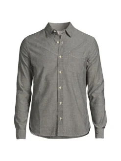 AG Jeans Casual Button-Down Shirts|Long Sleeve Solid Shirt