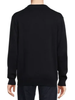 Slate & Stone Sweaters|Long Sleeve Wool Blend Polo Sweater Dark Navy