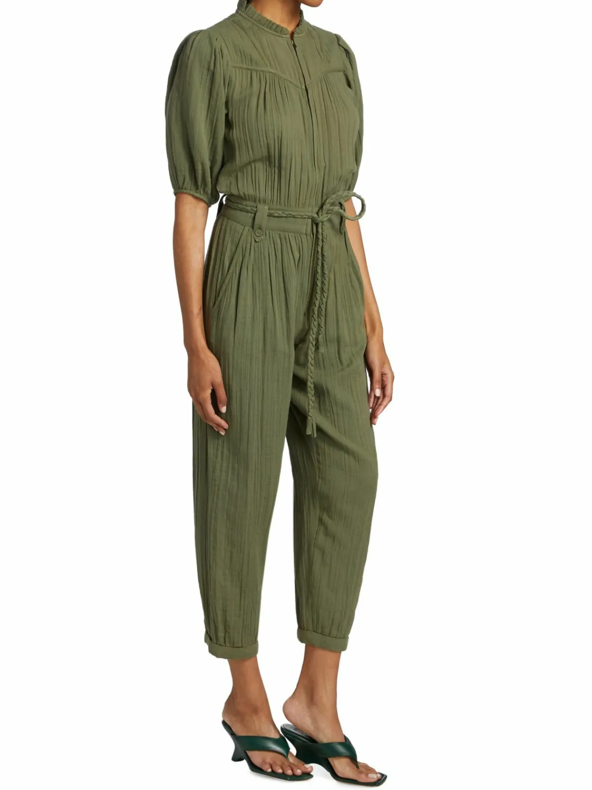 Women Joie Loomis Belted Cotton Crop Jumpsuit