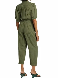 Women Joie Loomis Belted Cotton Crop Jumpsuit